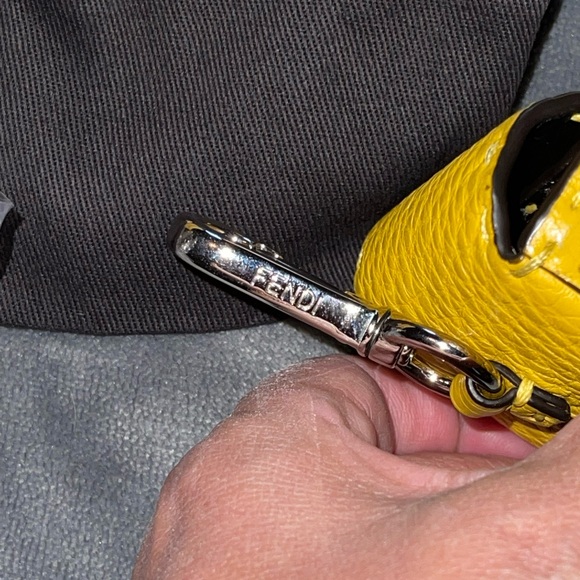 Fendi Preloved EarPod holder 100% authentic color is yellow with silver hardware - Picture 6 of 9